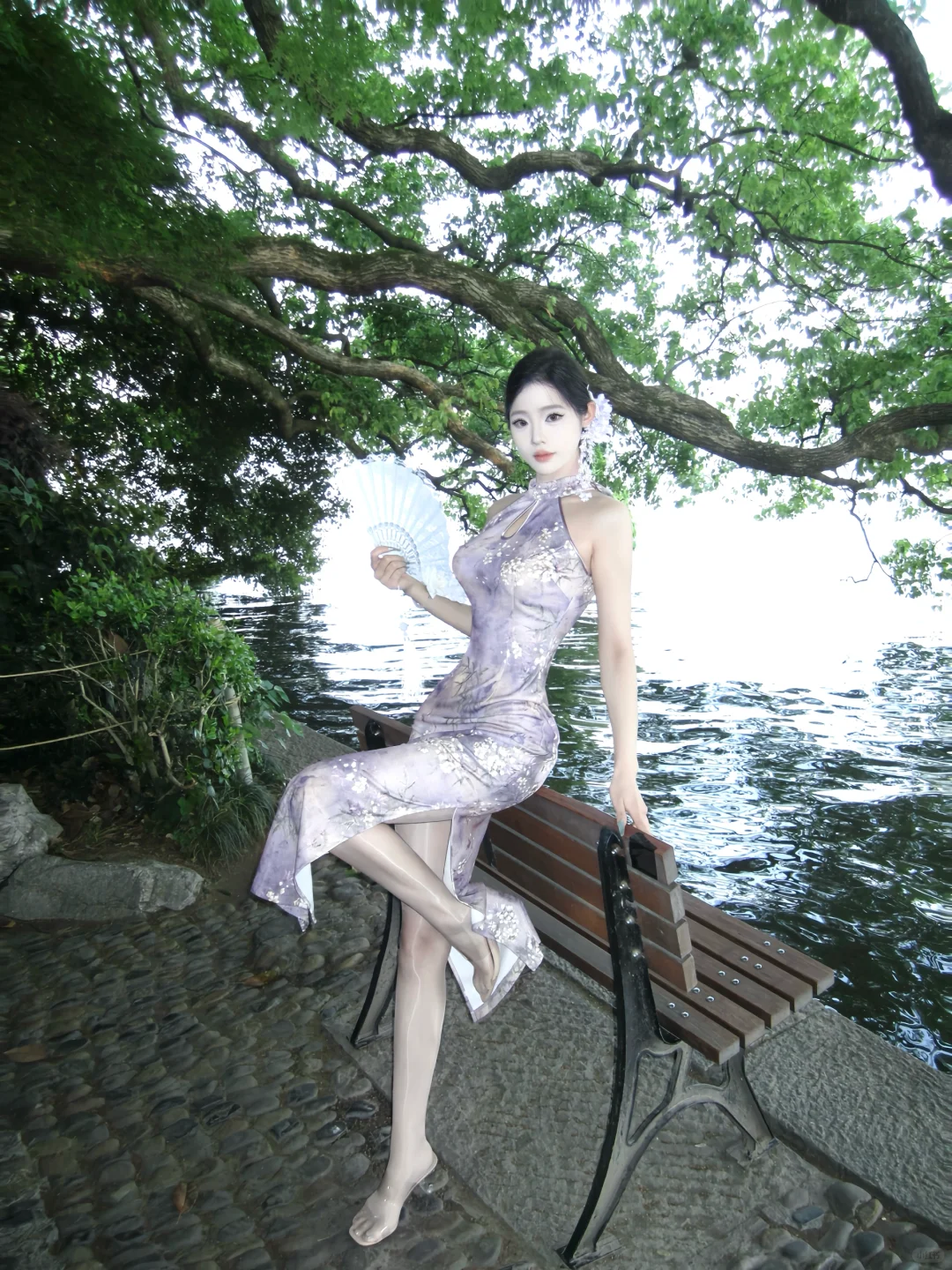 西湖和旗袍的适配度
