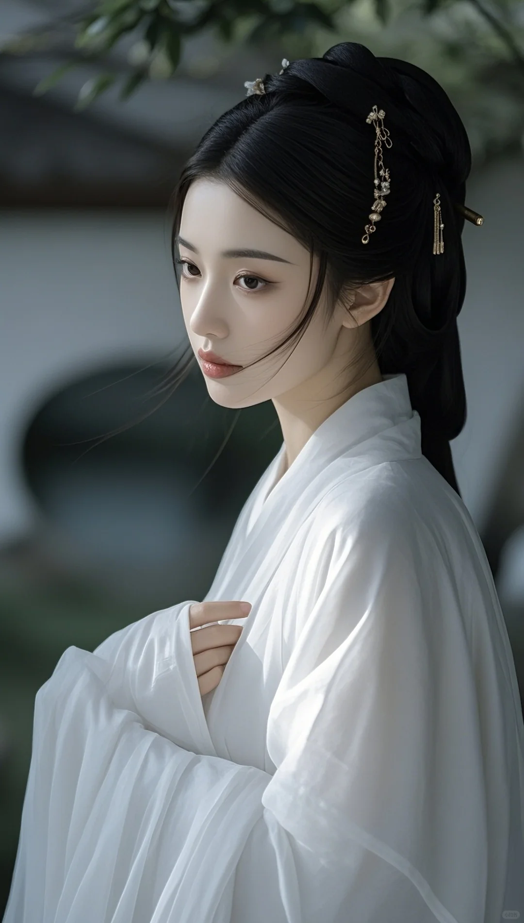 古风白衣清冷美人