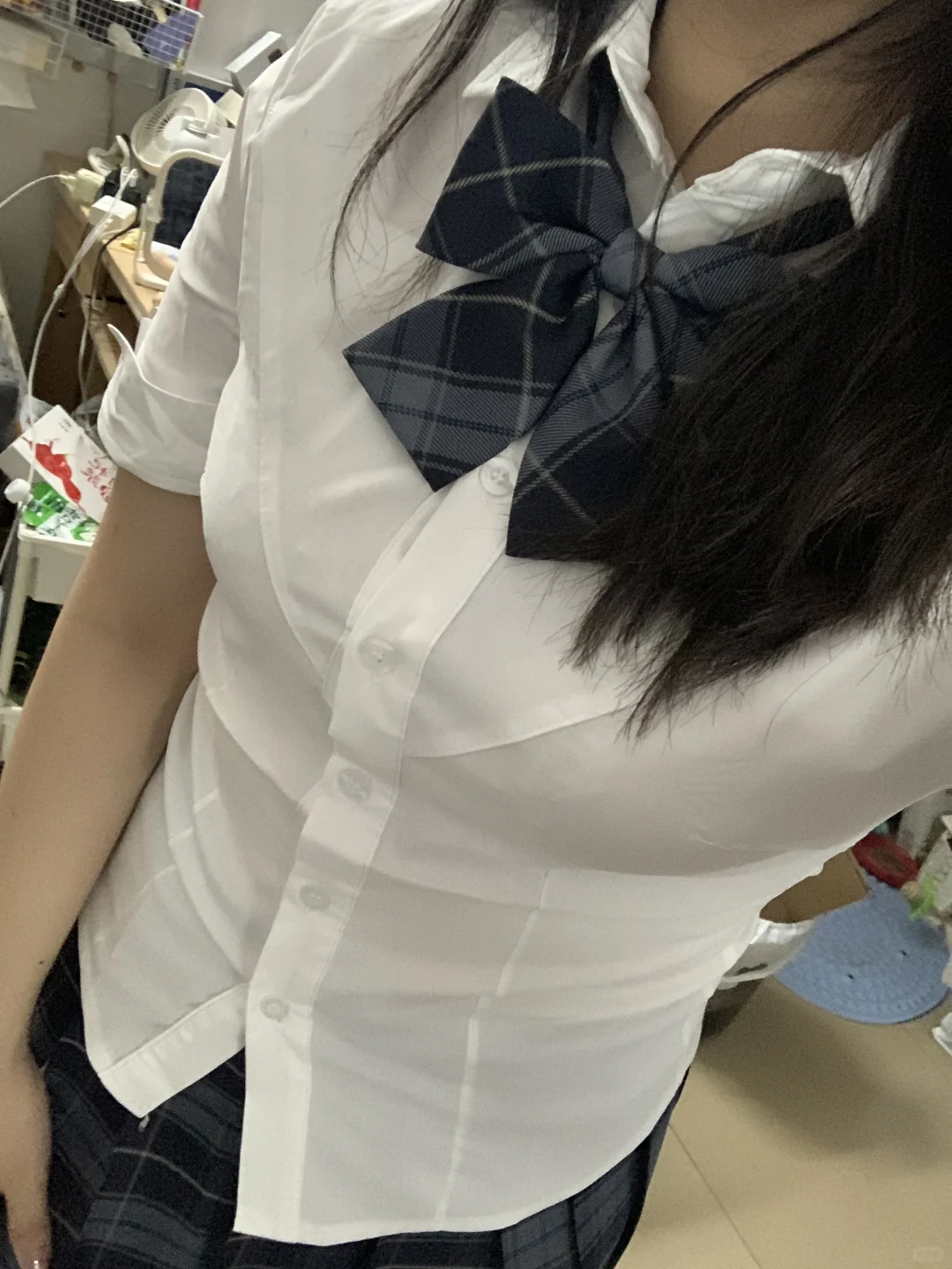 微胖女生第一次穿jk