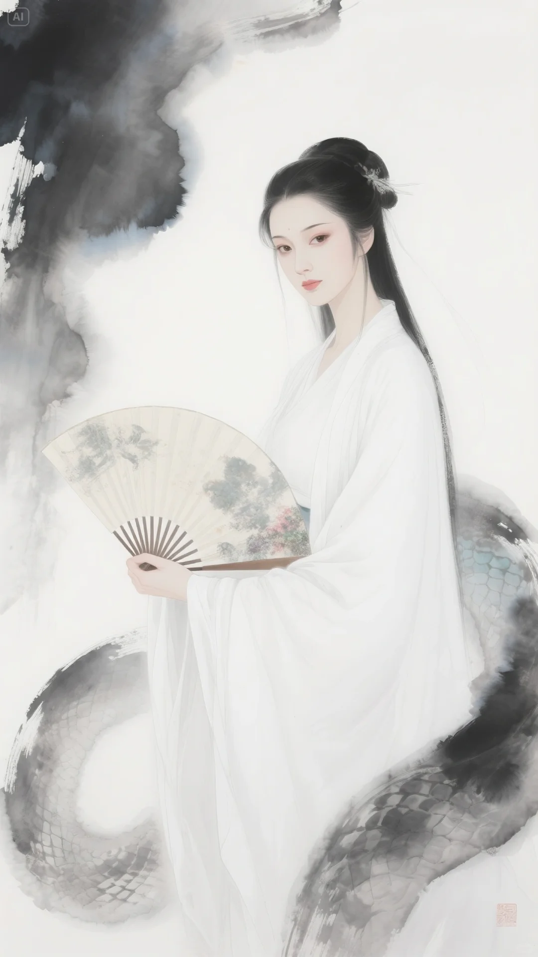 水墨古风蟒家仙子