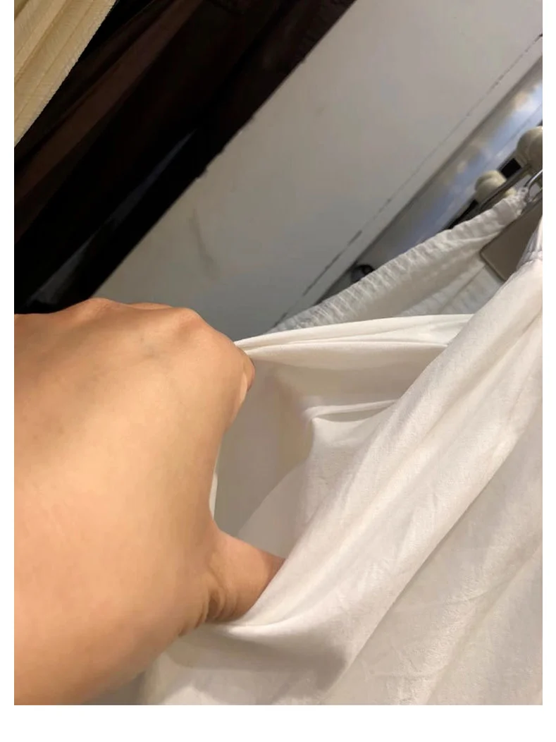 法式温柔风蕾丝花边白色半身裙女休闲棉质口