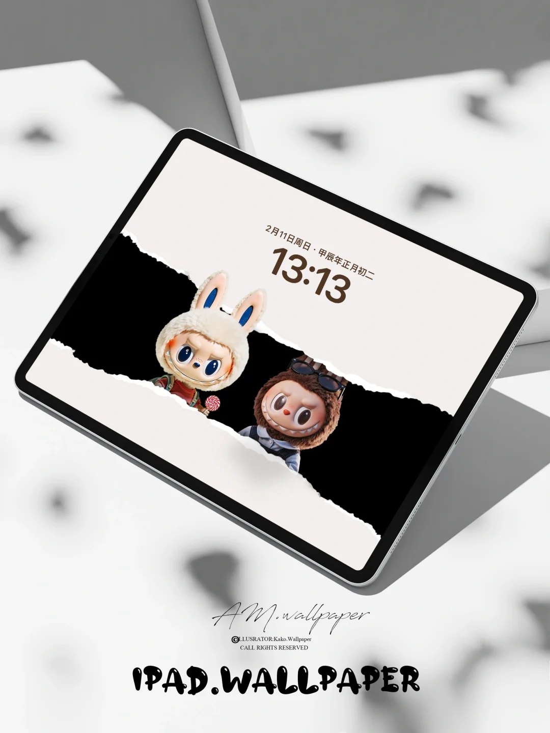 ipad壁纸｜Labubu冲出屏幕｜62