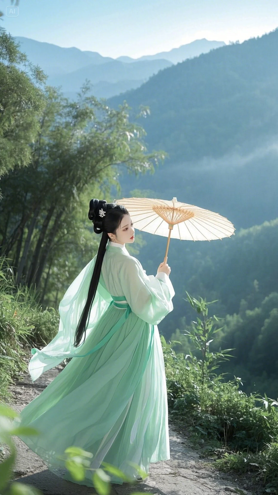 烟岚湿竹径，伞底千峰隐