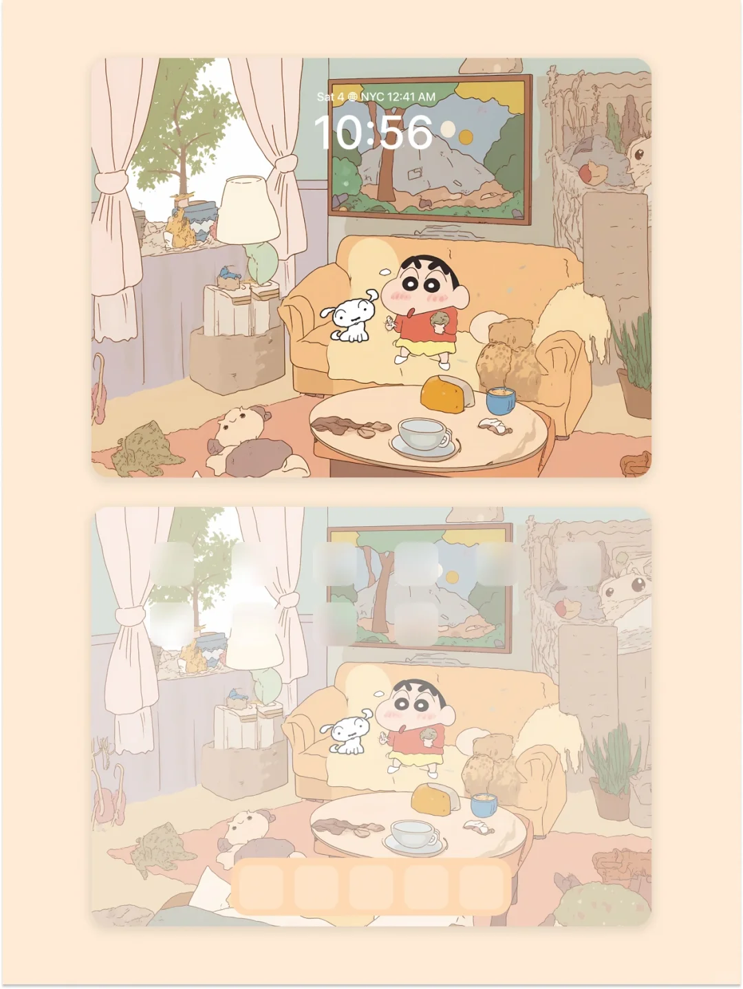 iPad壁纸-629-蜡笔小新与小白