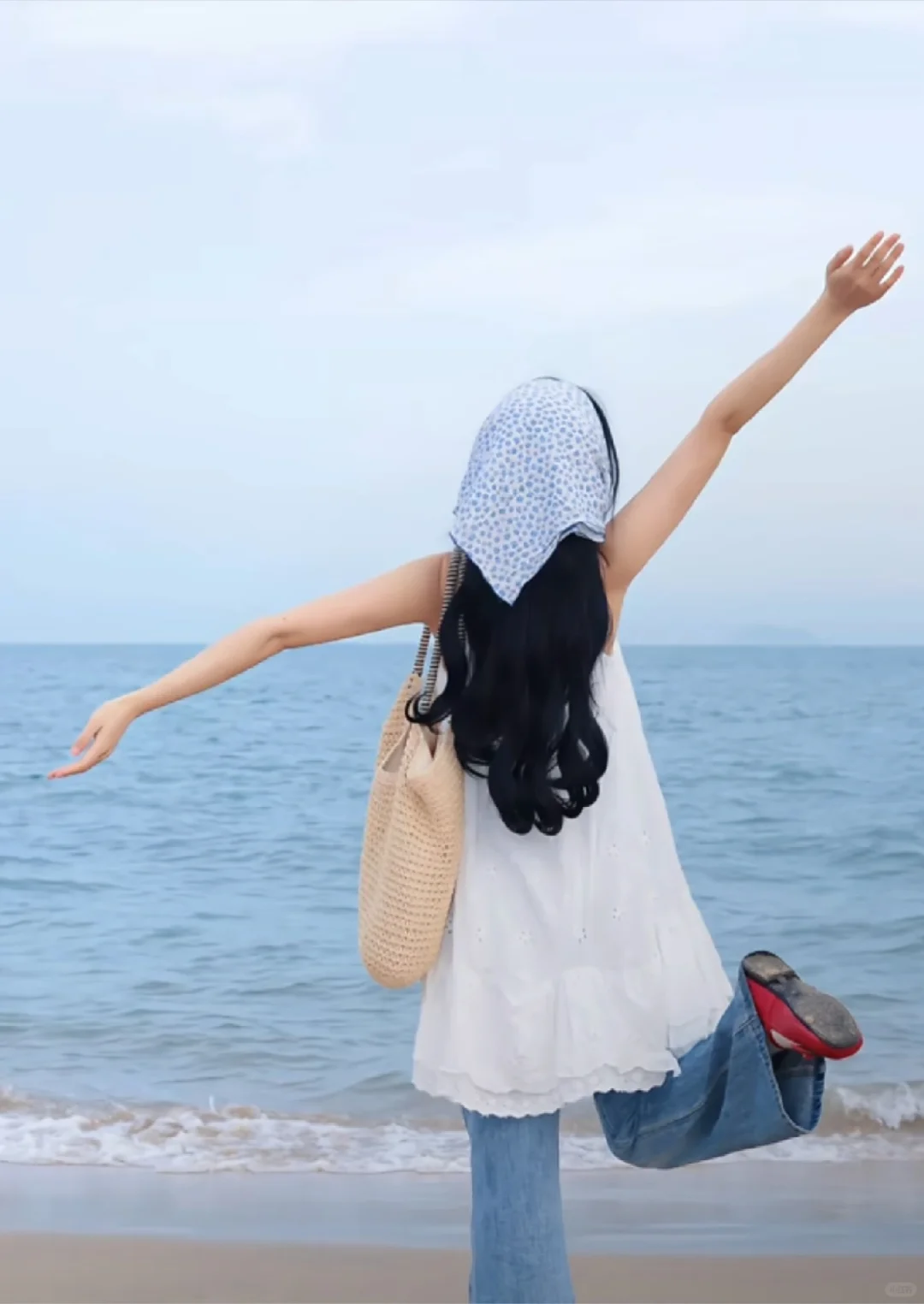 海边写真、美女、阳光、海风、氛围感