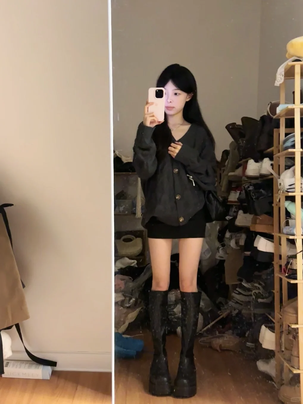 147cm33kg小个子直接抄作业！！开衫➕包臀裙！！