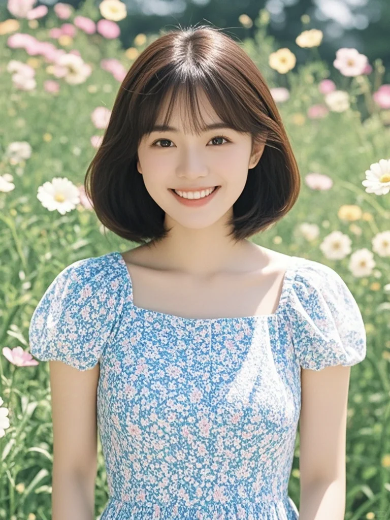 美女壁纸︳花海中的甜美精灵2