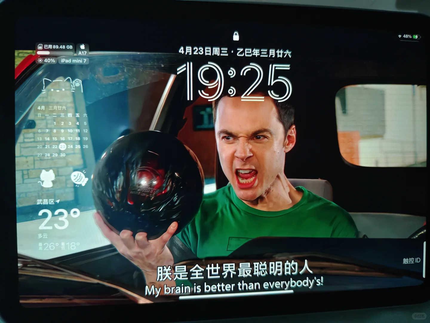 刚换的谢尔顿iPad壁纸，这翻译太好玩啦