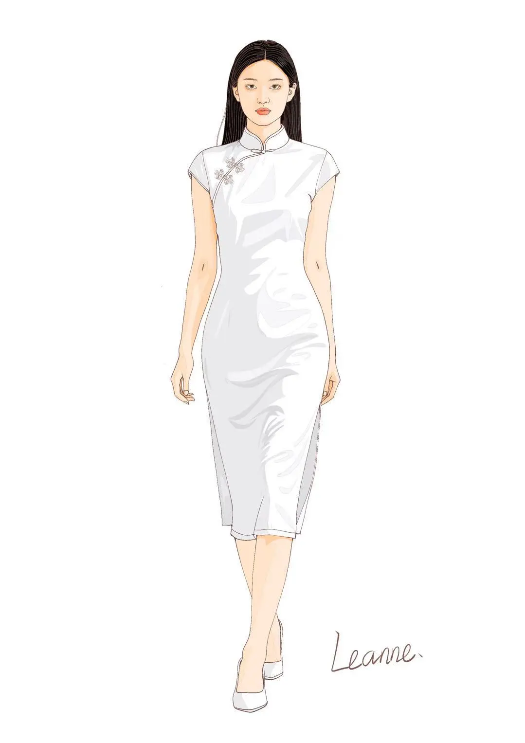 服装效果图 旗袍