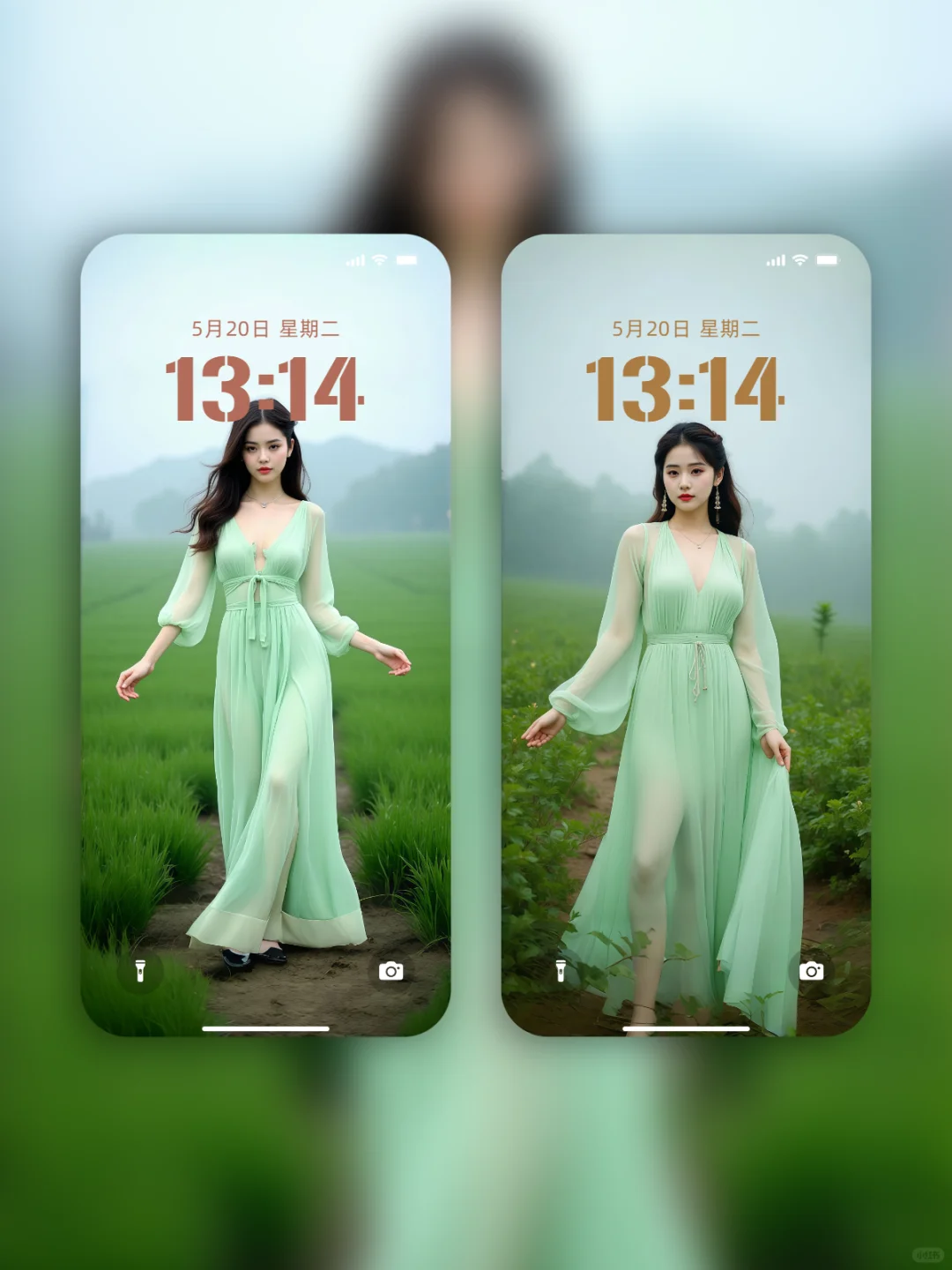 纯欲壁纸、绿色好心情、手机壁纸