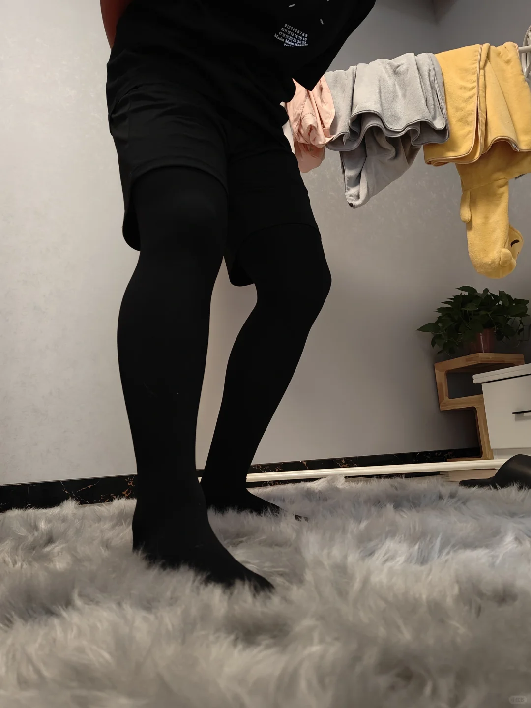 男生居家必备黑色裤袜
