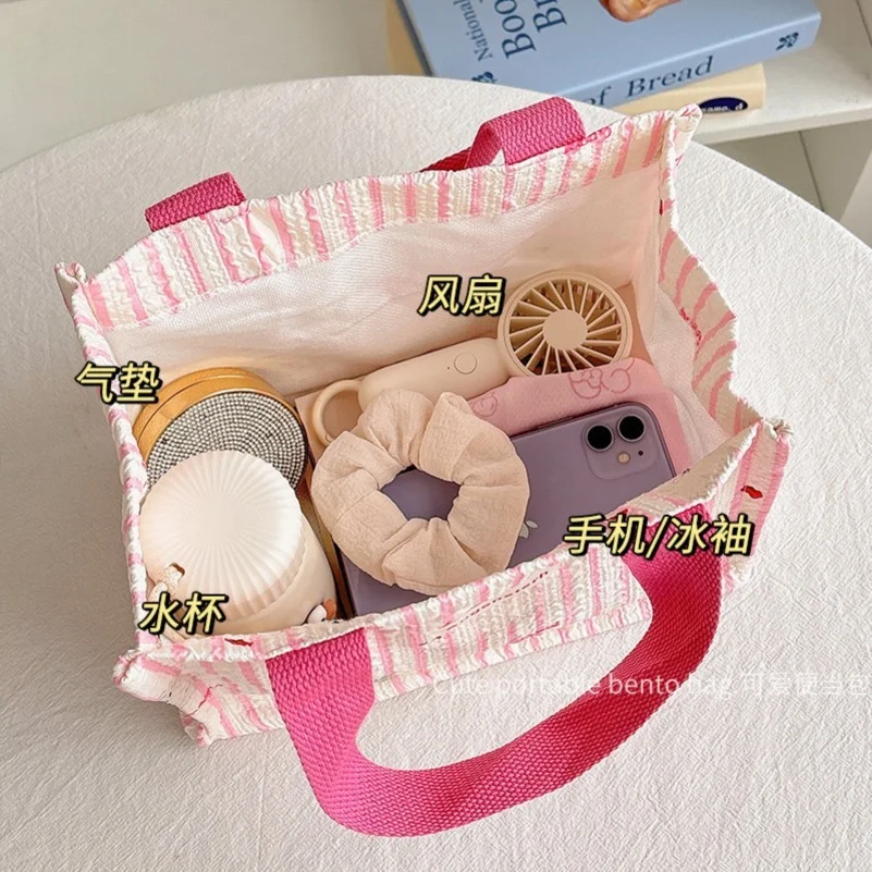 可爱卡通饭盒袋手提袋子便当包高颜值女时尚
