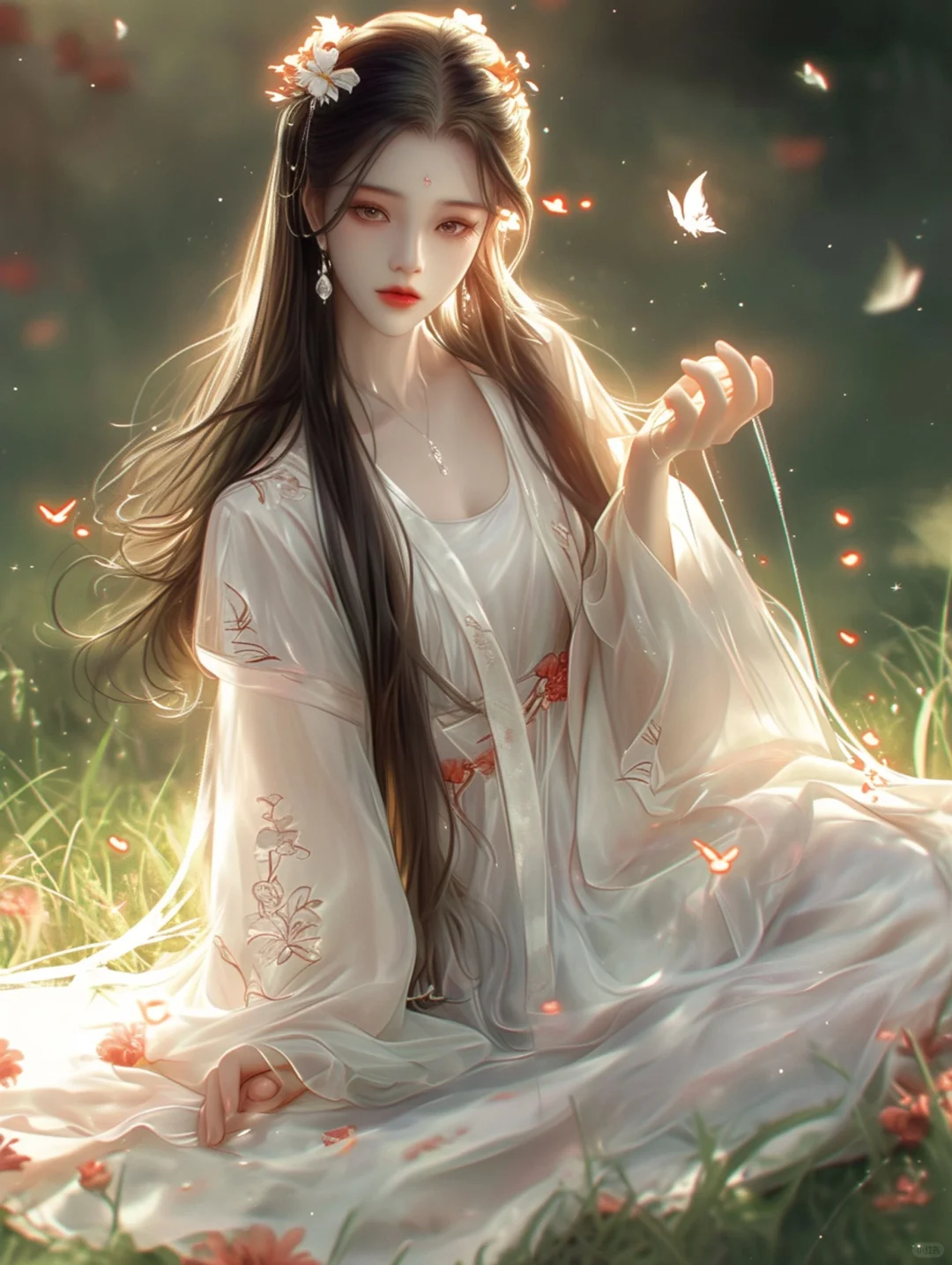 可商底图|古风红衣女