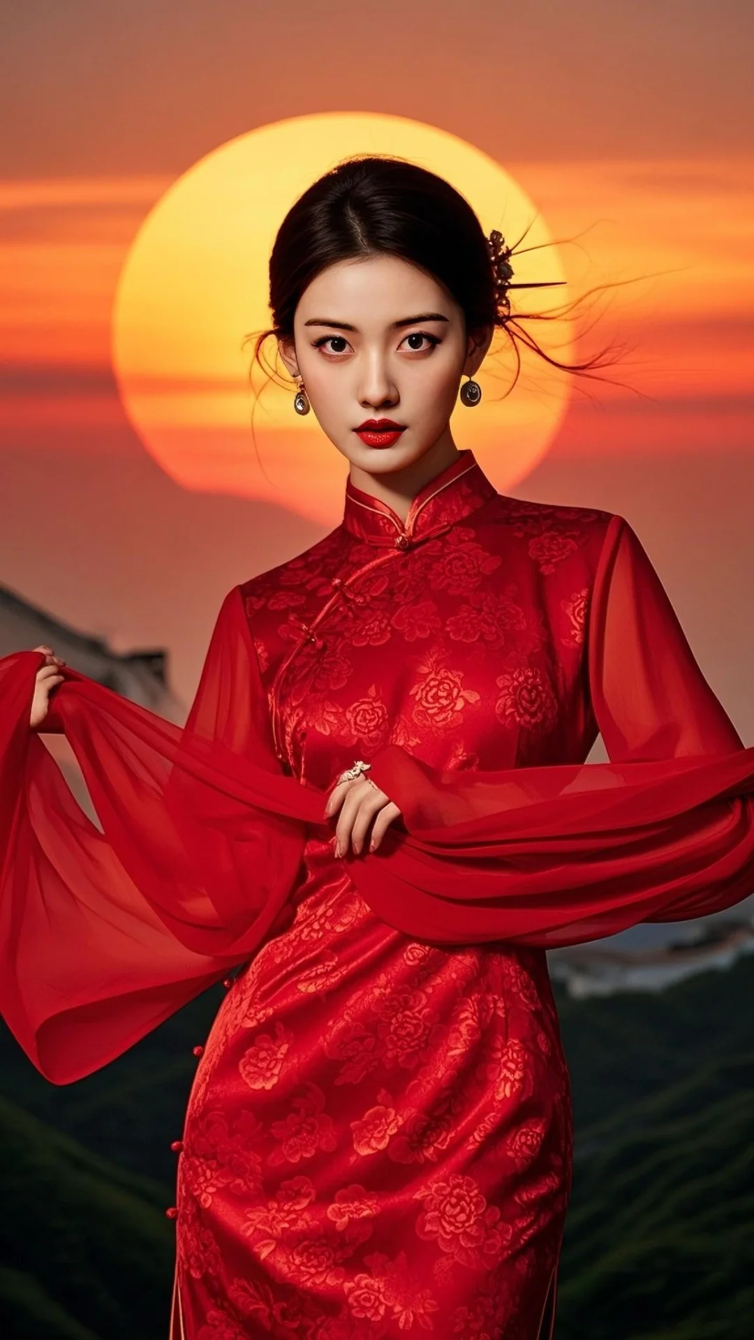 她如同绝美的画卷一般。