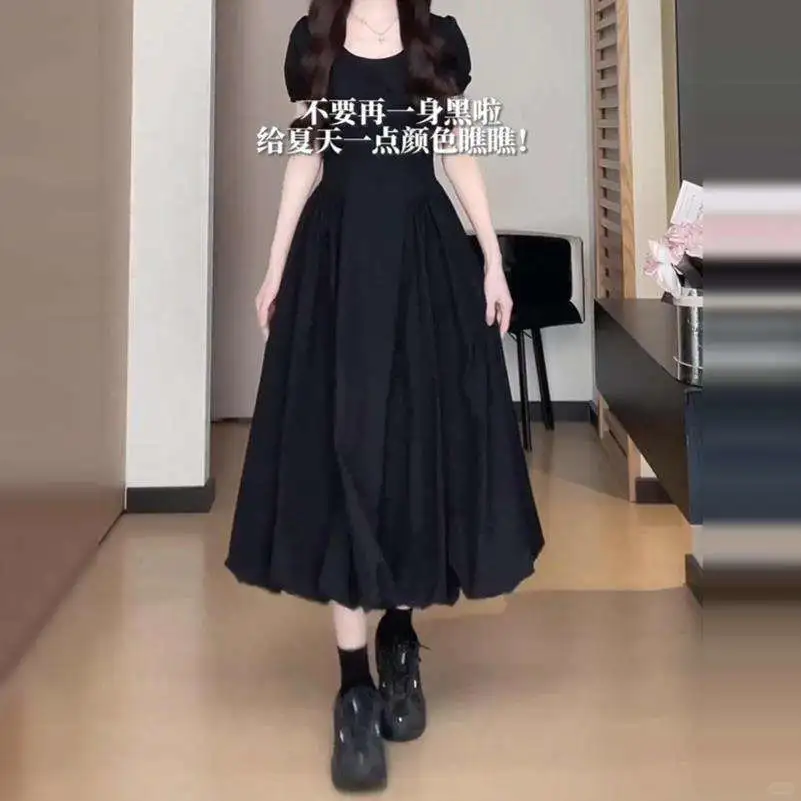 法式温柔风白色花苞连衣裙子女夏季2025