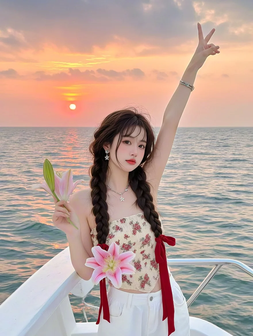 好看的女头像|落日下的女子
