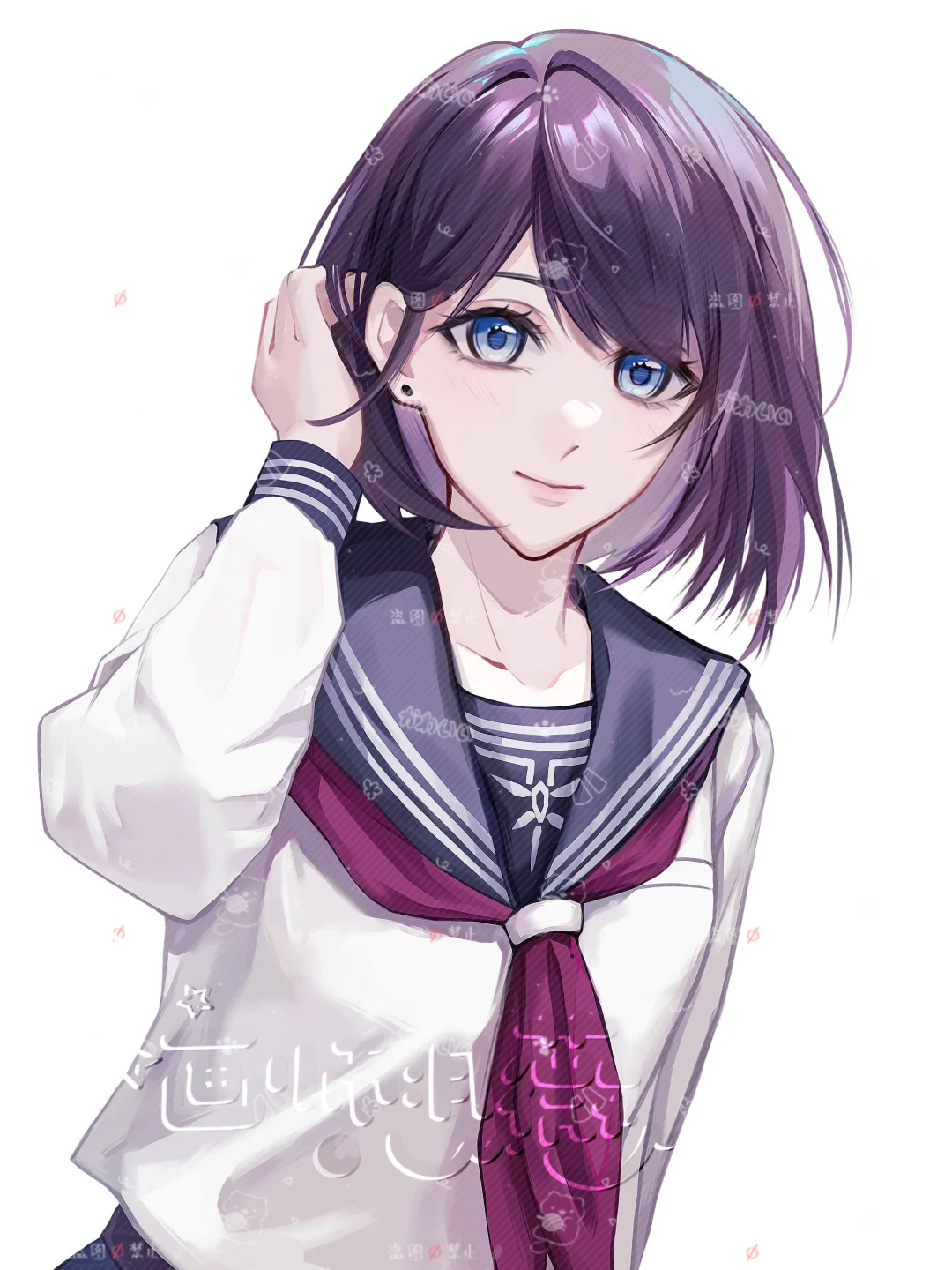 苦恼于志愿调查表的女高中生{<!-- -->{(>_<