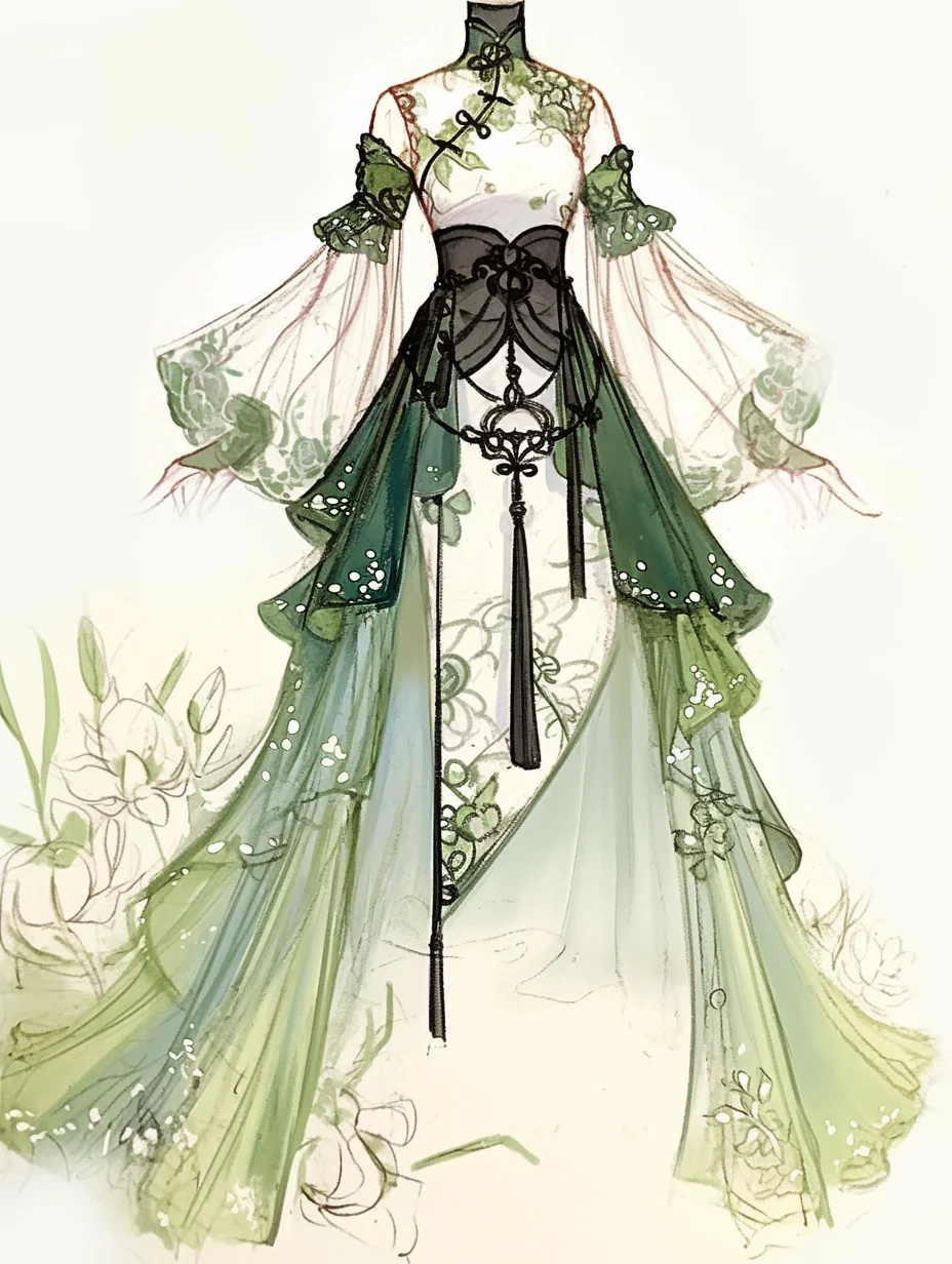 新中式礼服裙｜穿搭素材