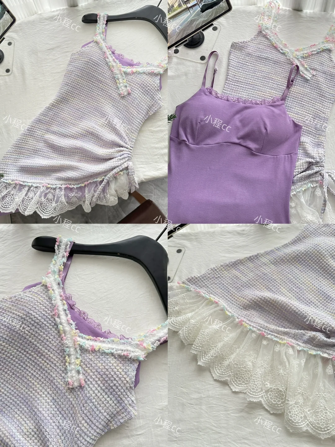 才99r 的纯欲风修身显瘦罩衫吊带连衣裙👗