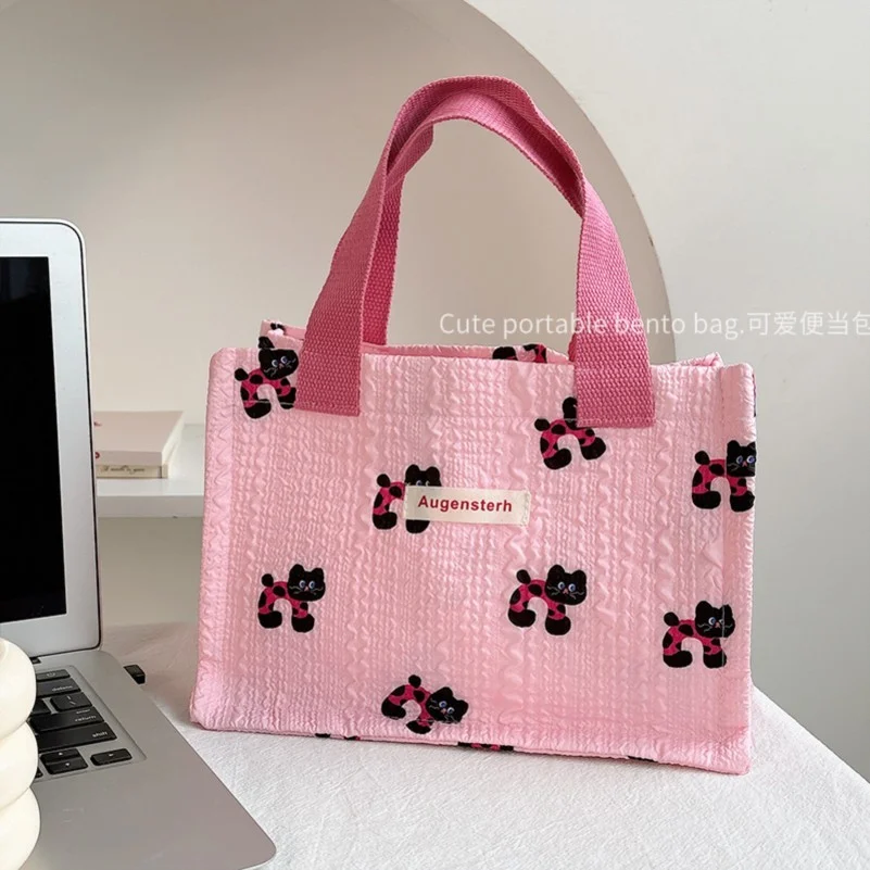 可爱卡通饭盒袋手提袋子便当包高颜值女时尚