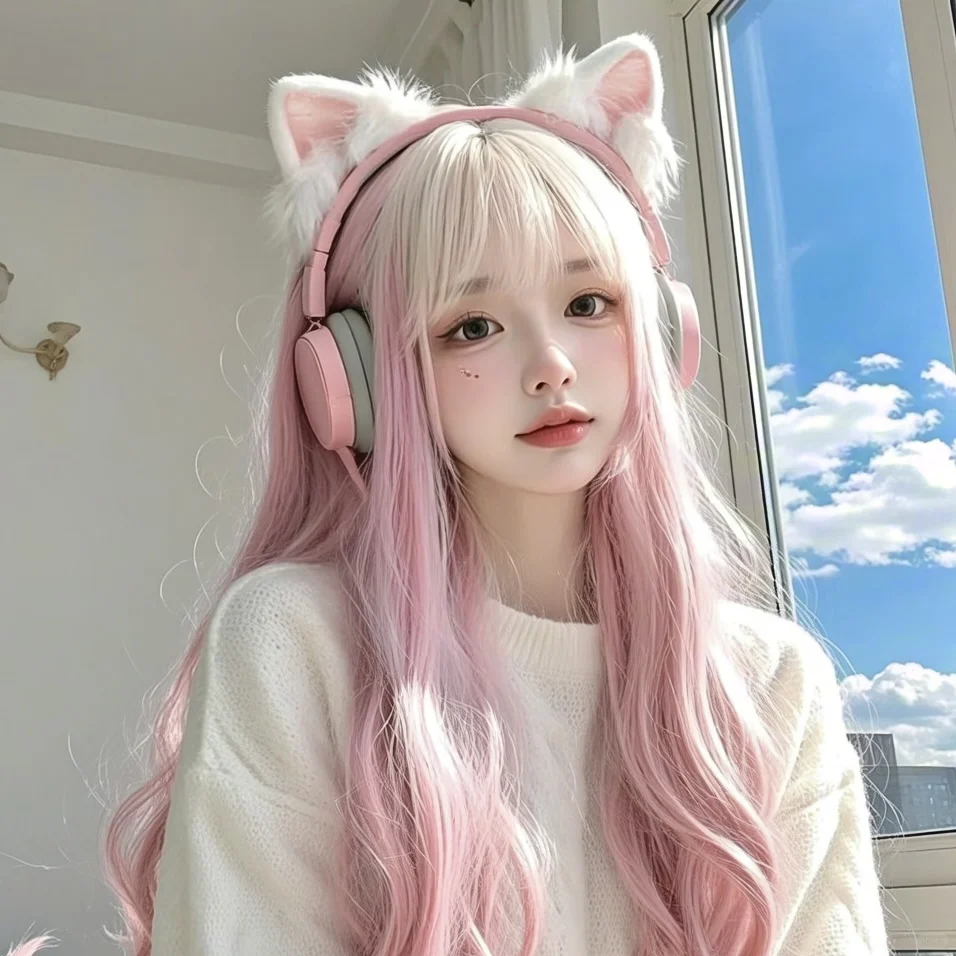 太爱这种粉色啦～～猫耳耳机🎧