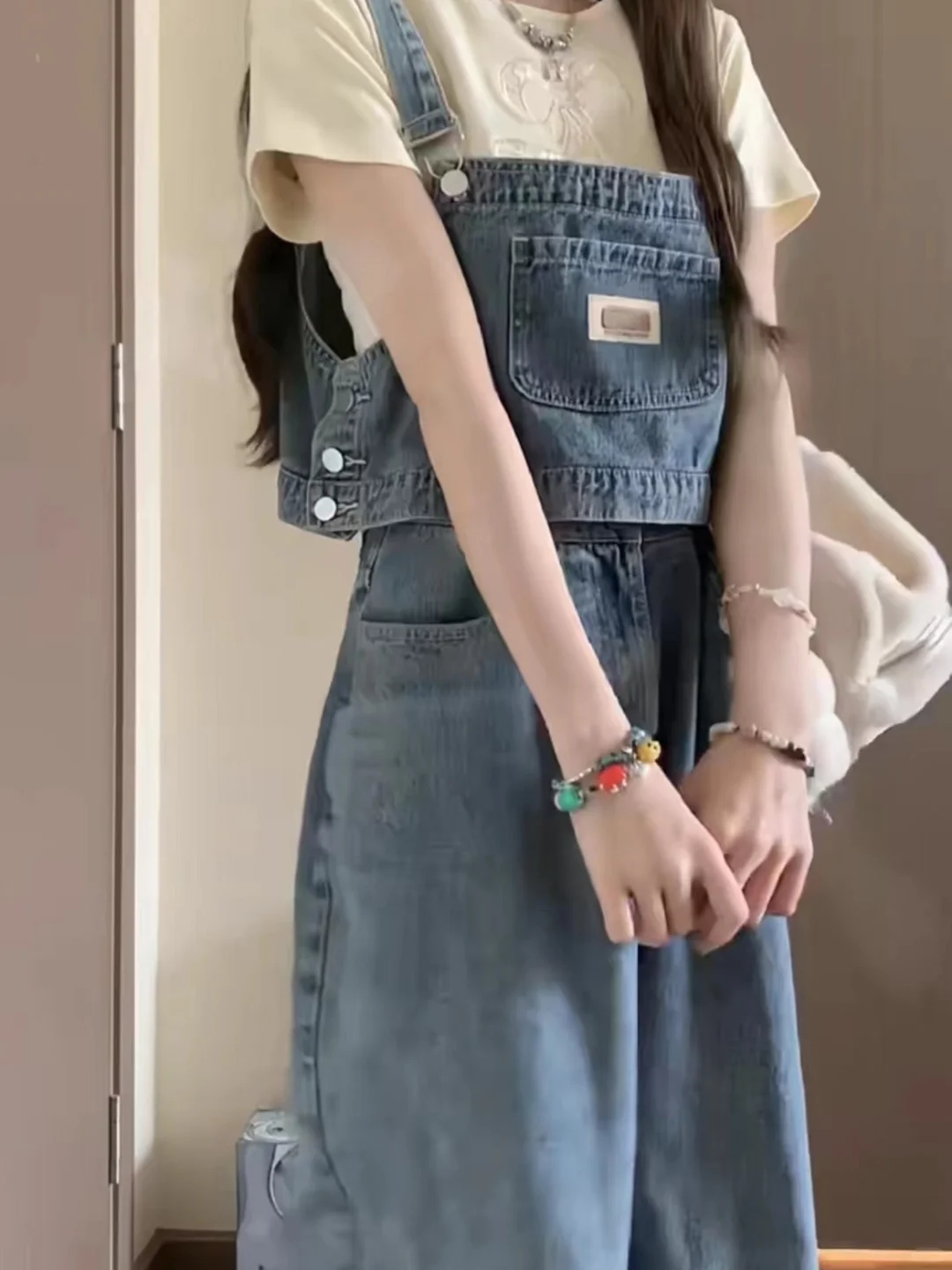 春季盐系分体式牛仔背带裤女2025新款甜