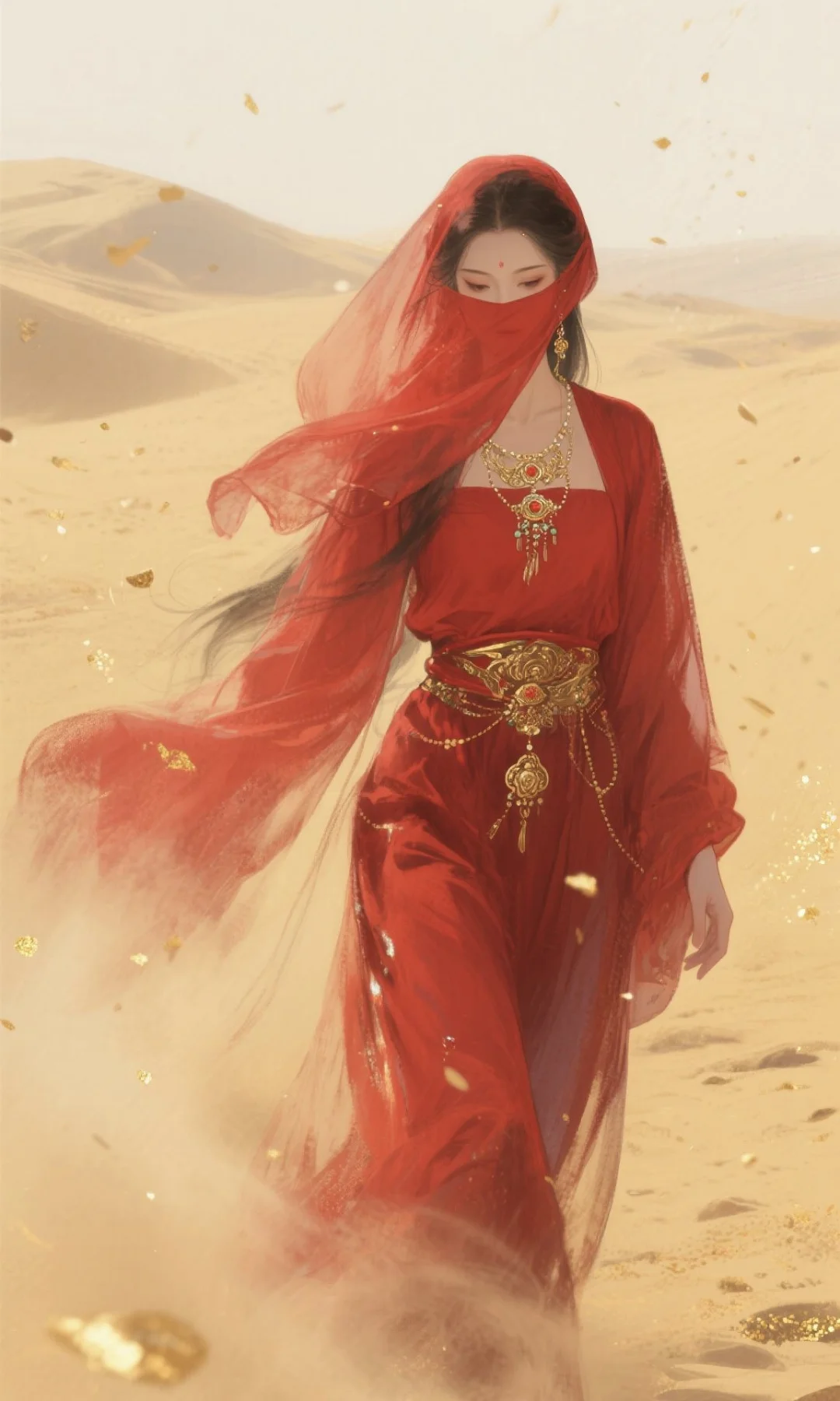 🎨沙漠中的红衣绝艳！美到心颤