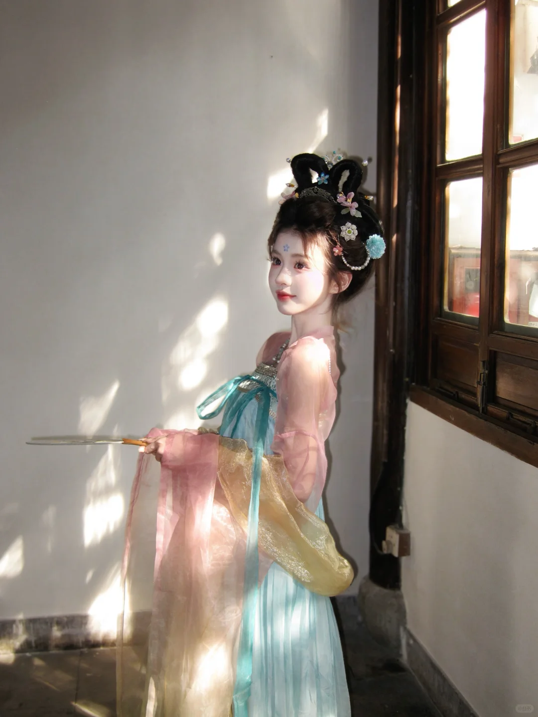 春杭拍这套粉色汉服 甜晕啦！