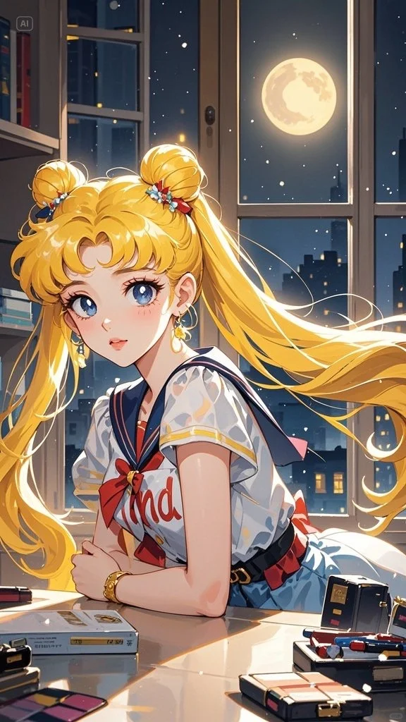 美少女战士壁纸｜月光下的月野兔