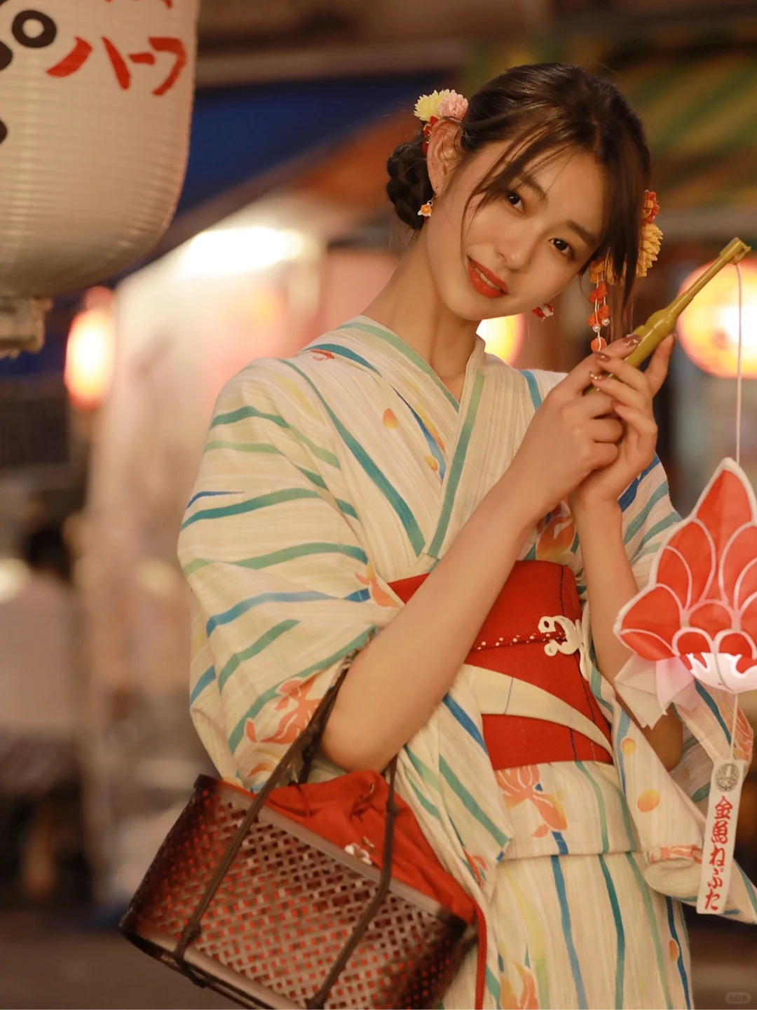 浴衣拍夜景氛围感也好强✨