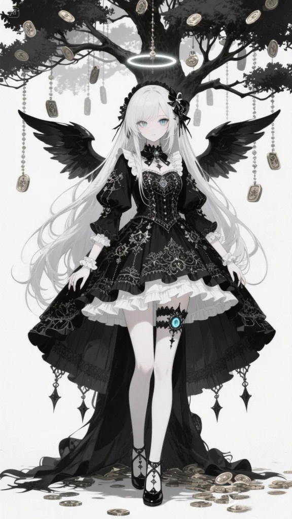 1. 🖤黑白绮梦 | 羽翼与金币间的神秘精灵