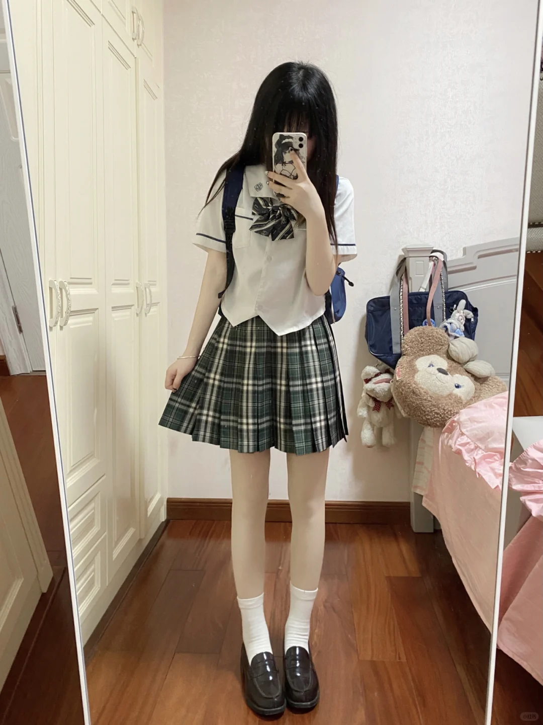 Jk穿搭 | 少女感jk制服穿搭 绿格