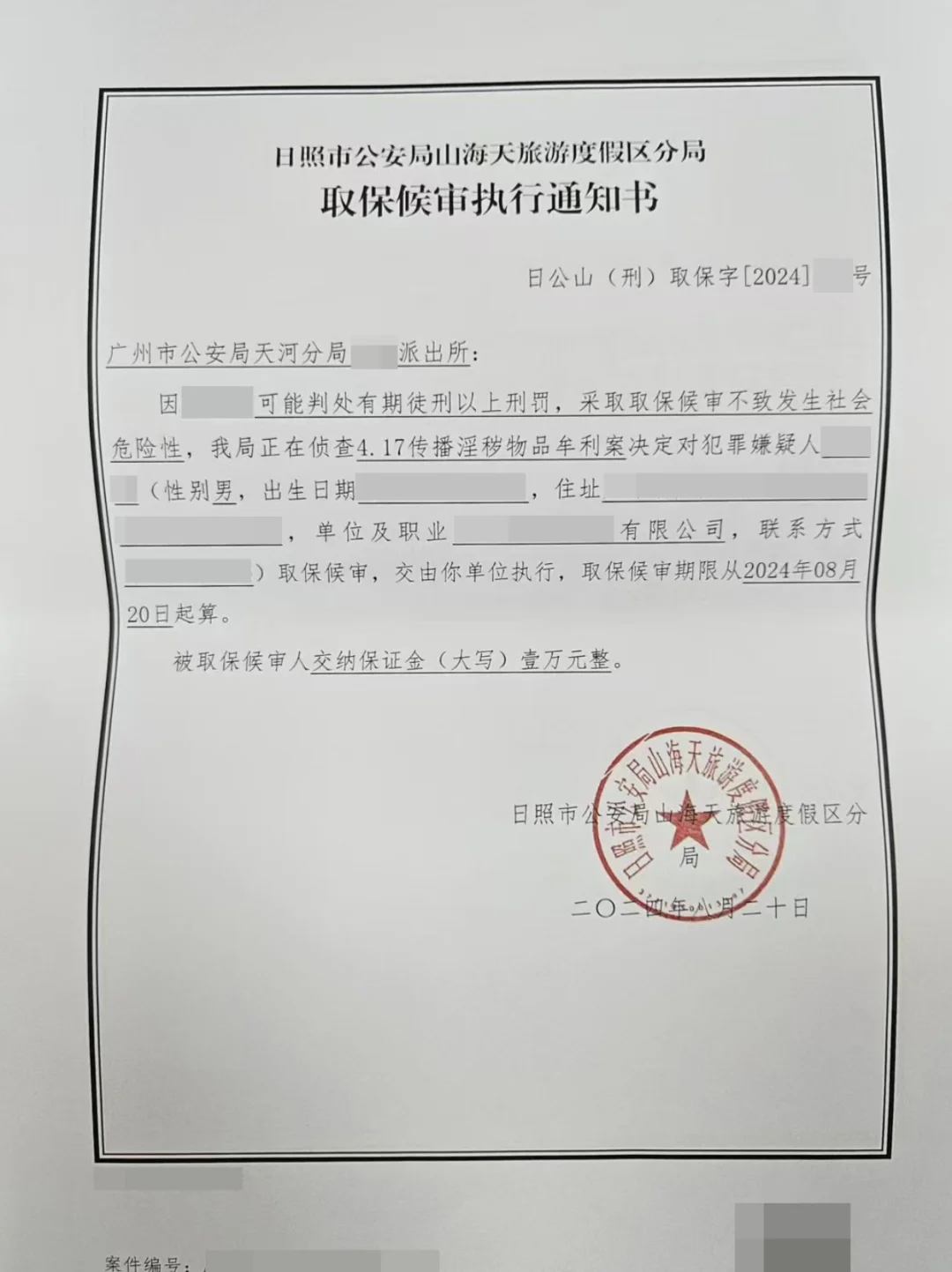 成功案例：传播淫秽物品牟利罪案取保候审