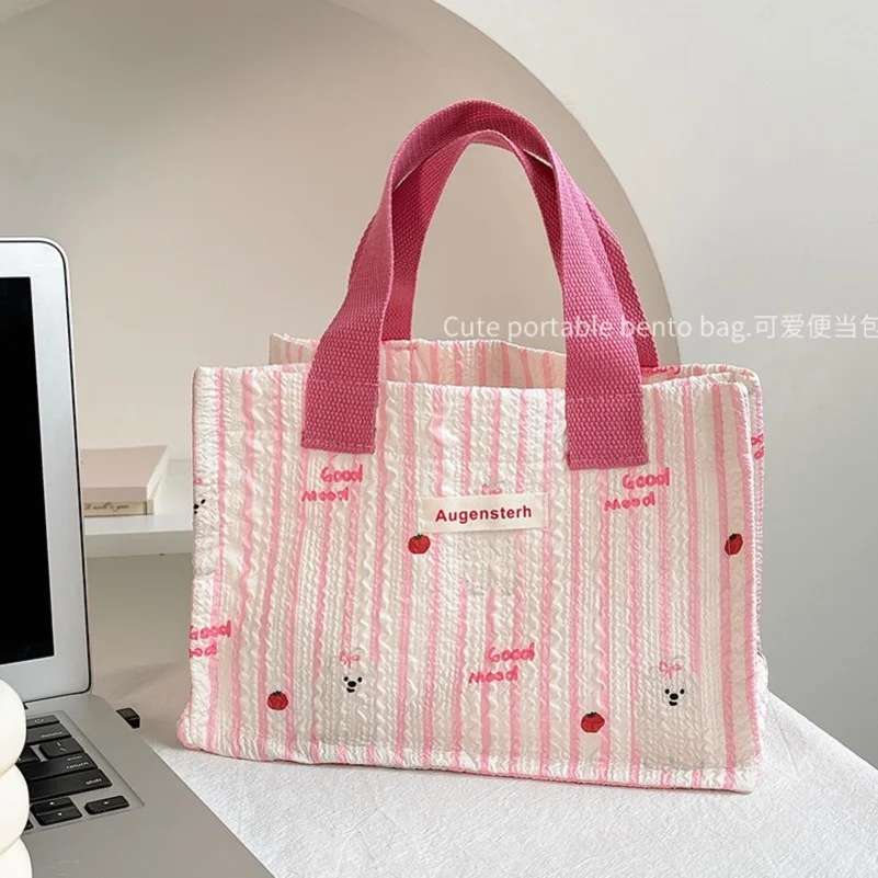 可爱卡通饭盒袋手提袋子便当包高颜值女时尚