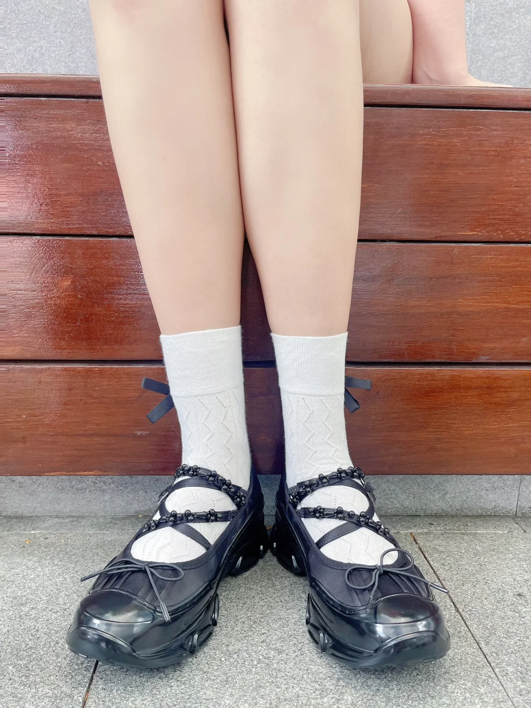 出门拍照📷必备｜蝴蝶结小腿袜