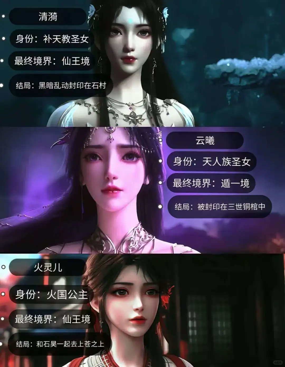 《完美世界》石昊的3个老婆！谁才是白月光✨