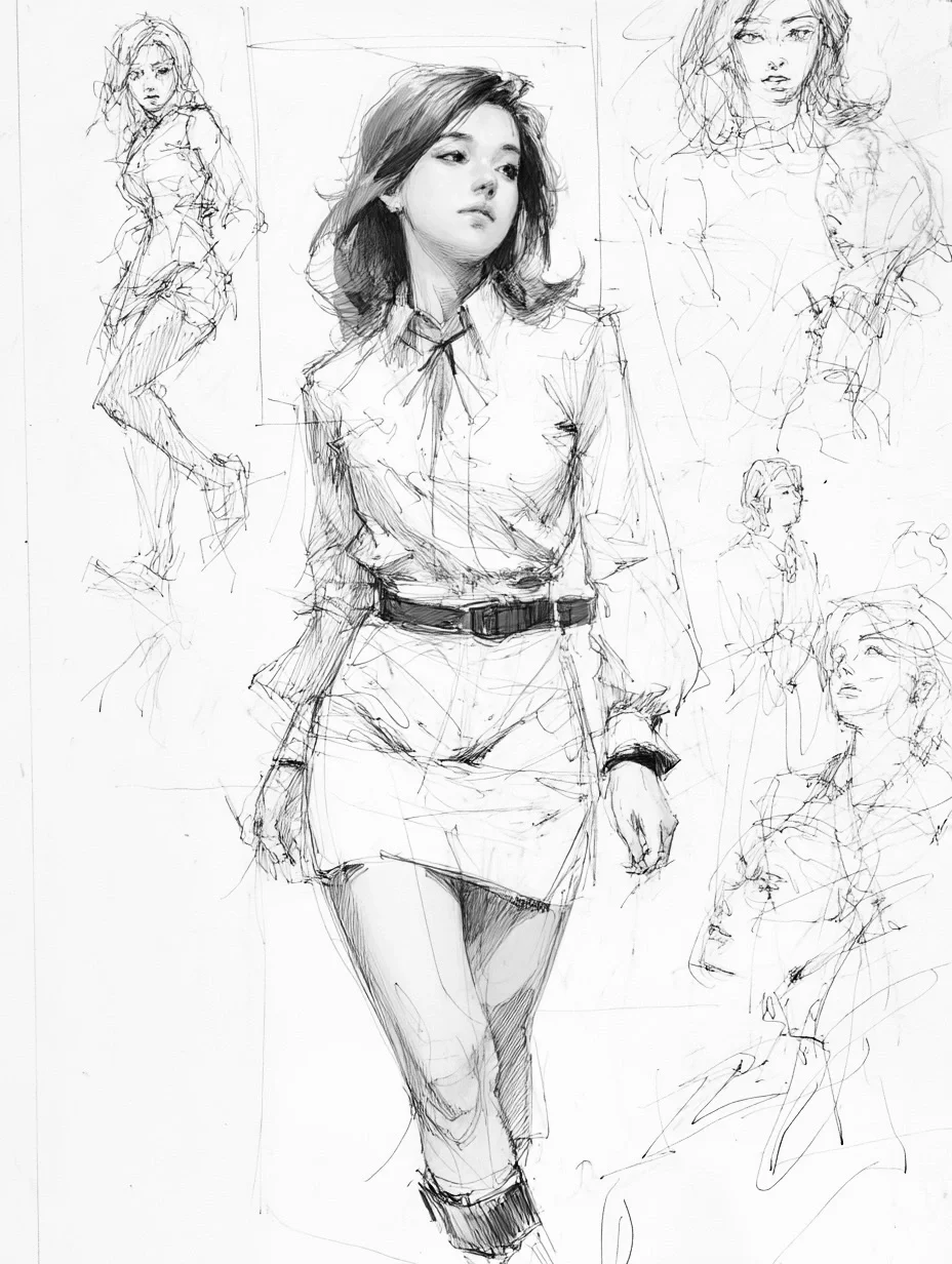 人物速写·时尚女 ［咒语］