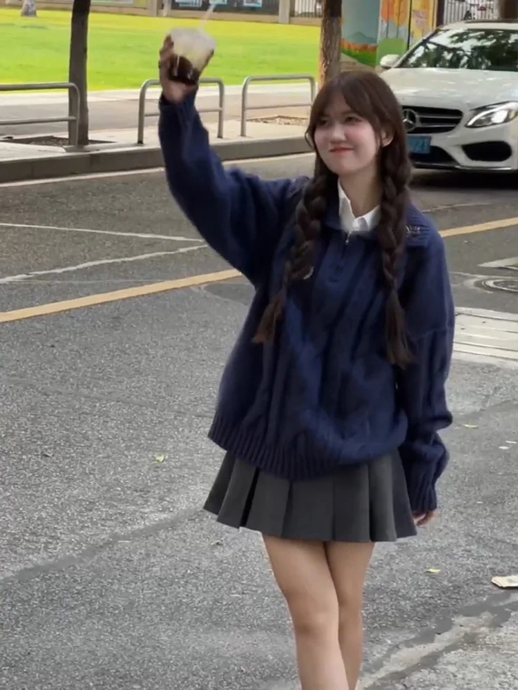 日系学院风jk制服套装女秋冬季百褶裙连衣