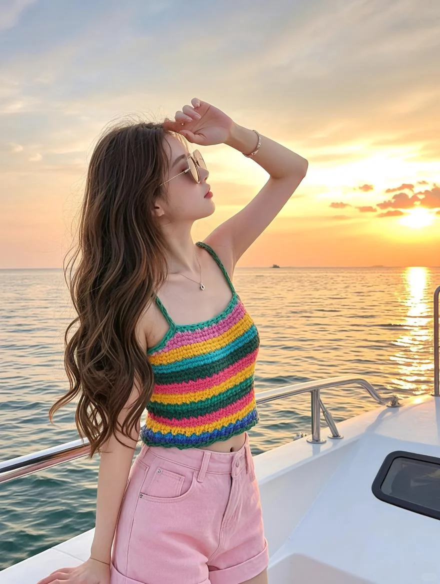 海边女生
