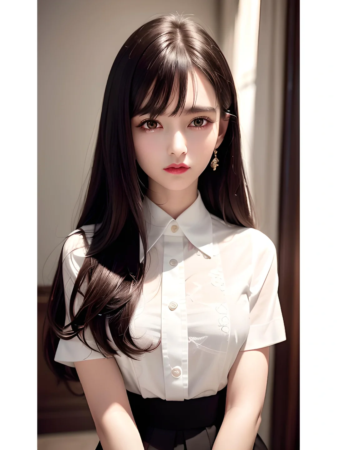 AI 绘图 长发美女