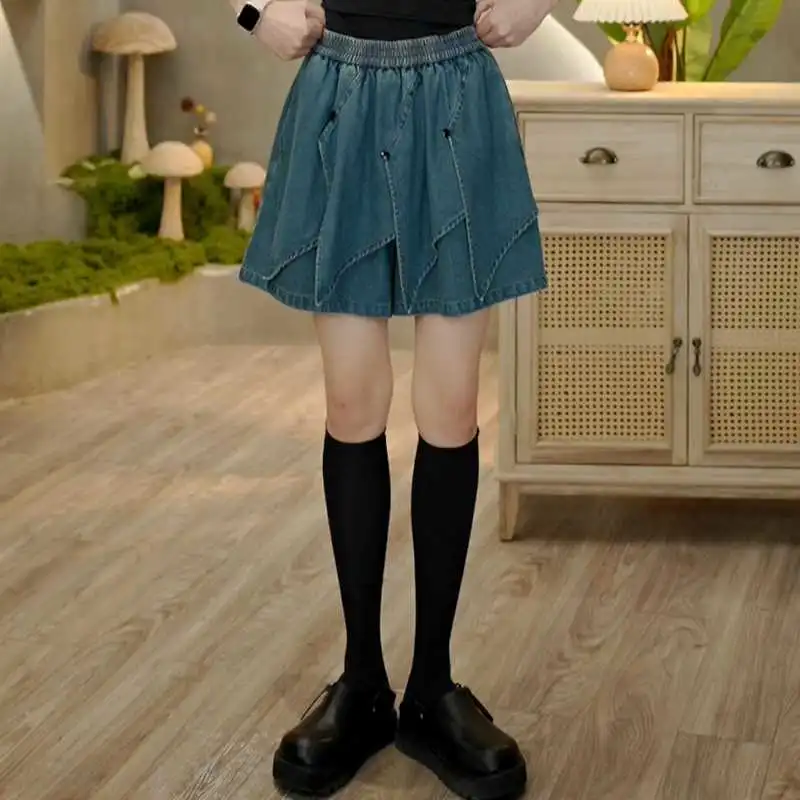 6705 新款复古牛仔裤裙女设计感百搭