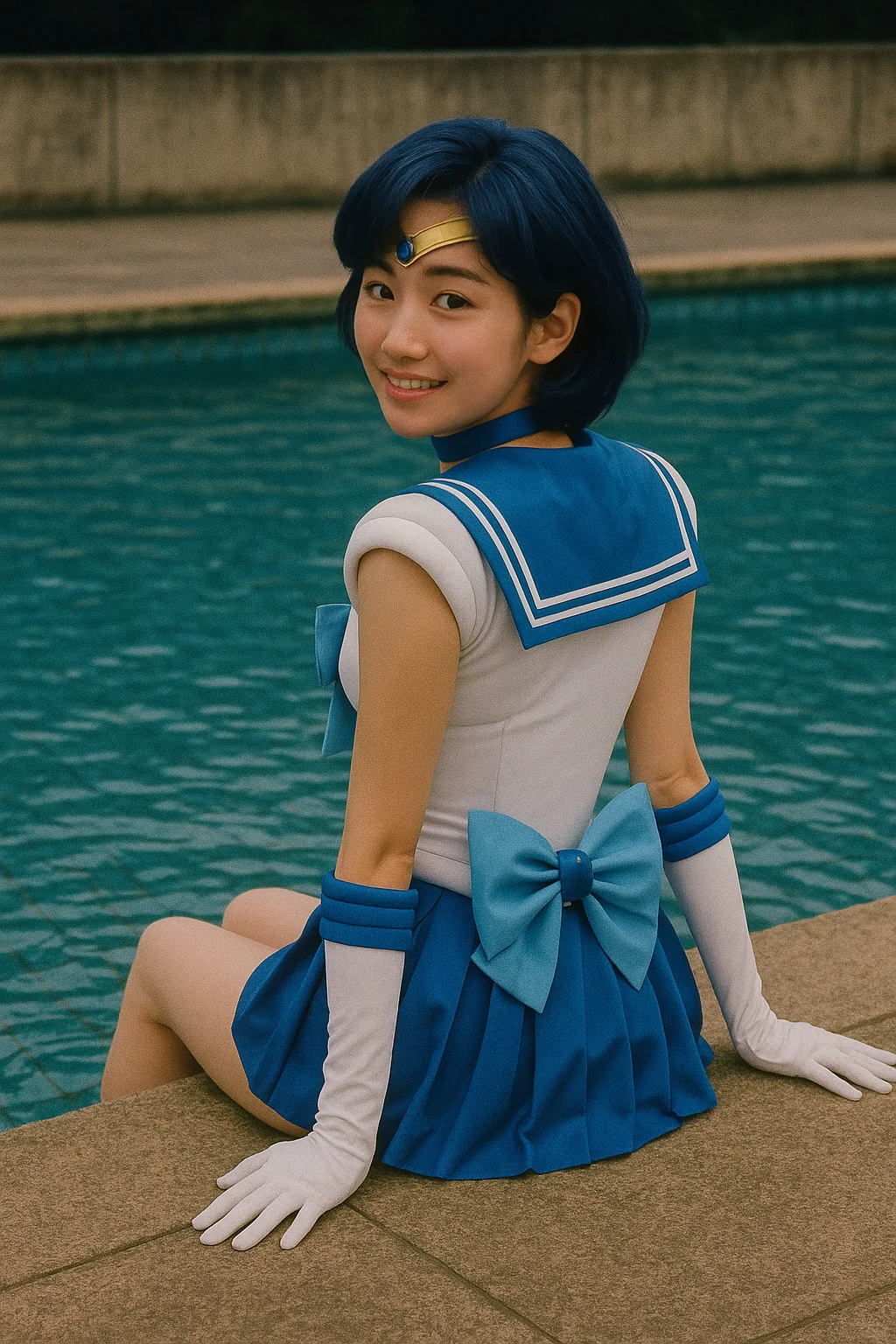 换上泳衣要准备下水了，水兵金星♥水野亚美
