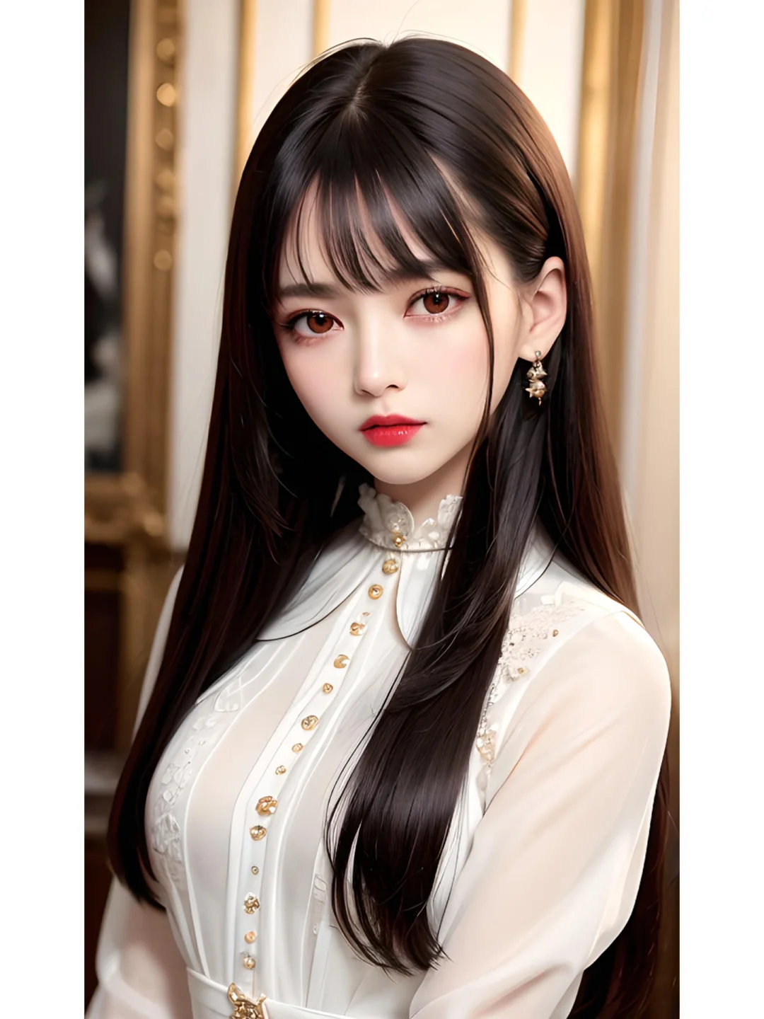 AI 绘图 长发美女