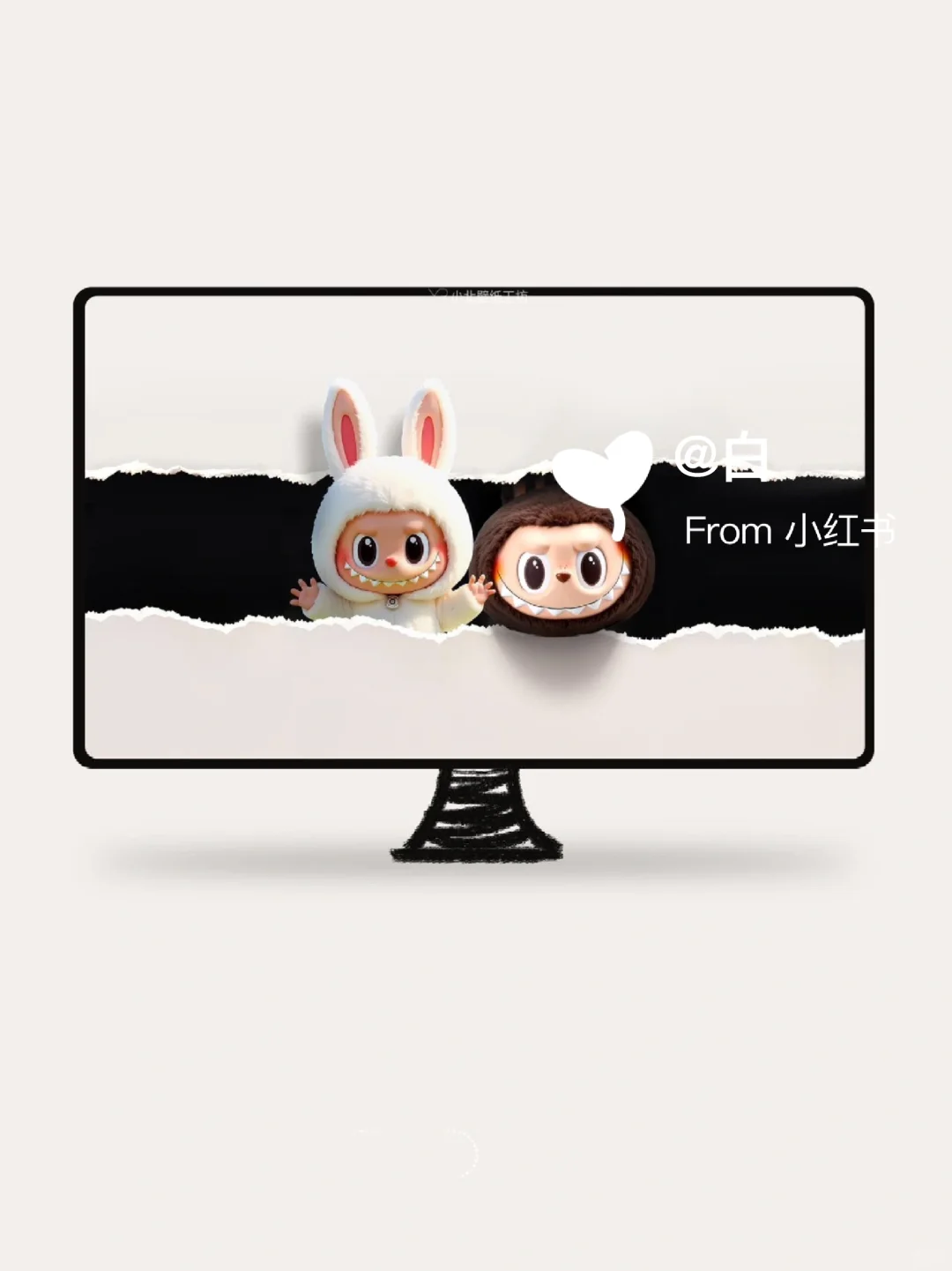拉布布｜冲出屏幕｜电脑壁纸天啦，这是谁