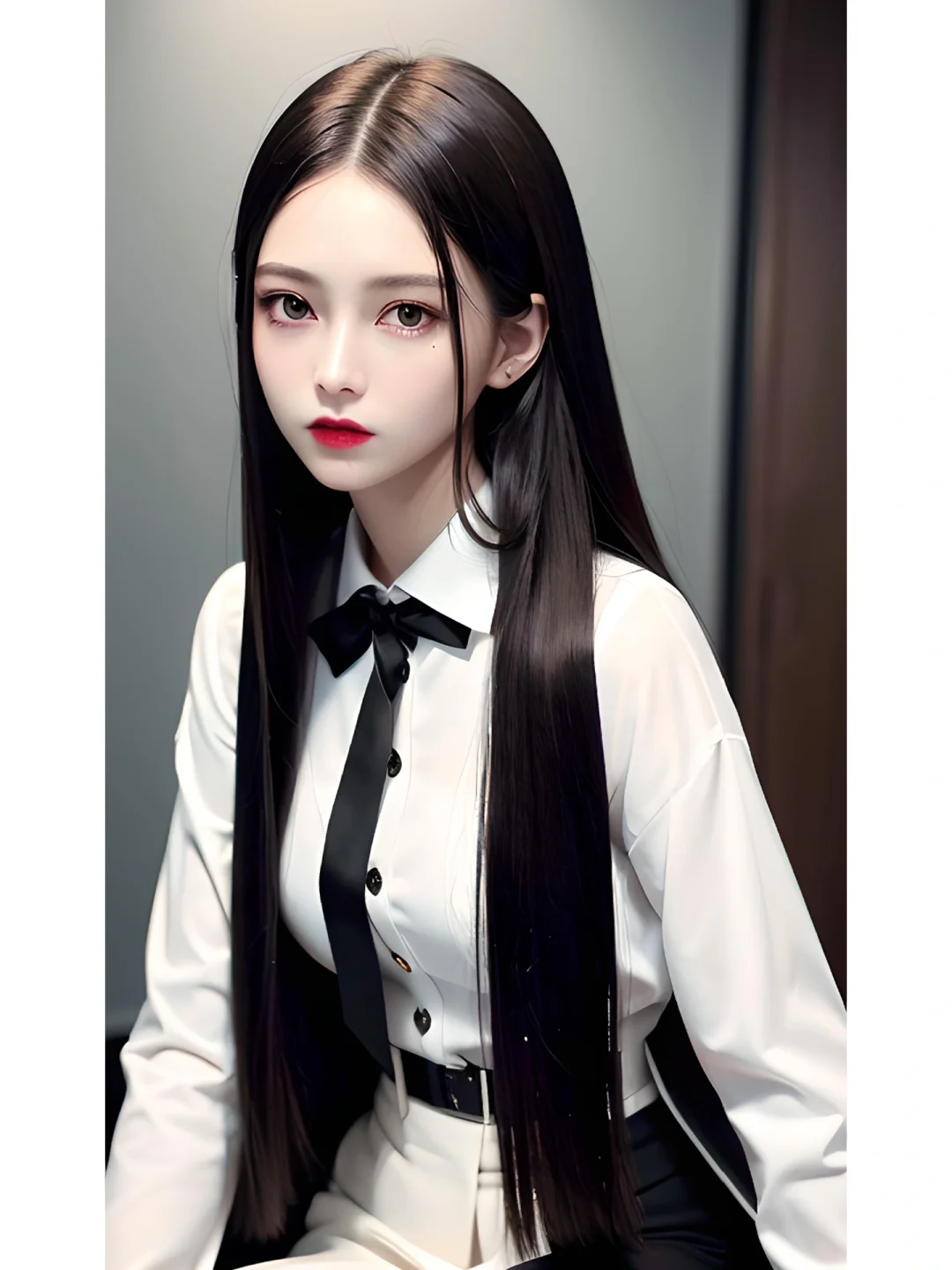AI 绘图 长发美女