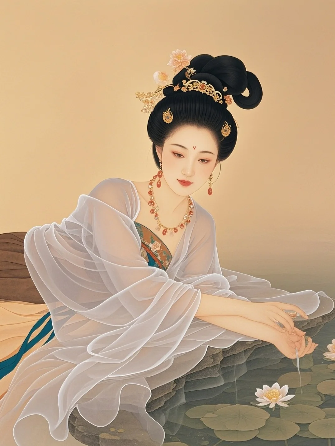 娇容似月凝霜华，情思悠悠寄天涯。