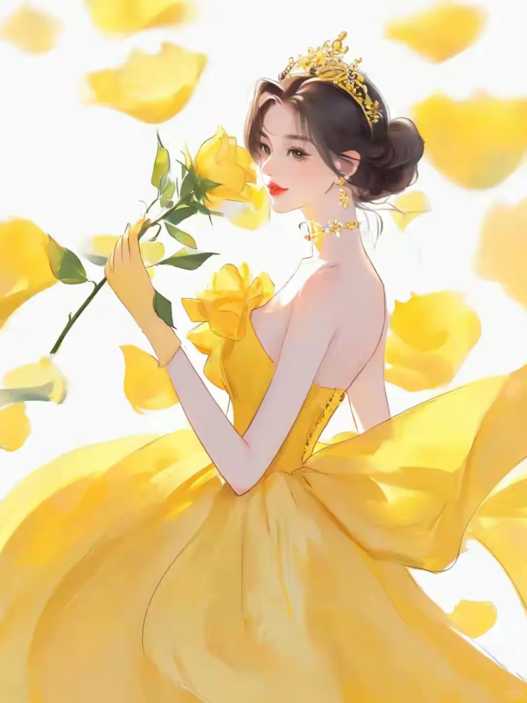 黄玫瑰少女系列壁纸头像