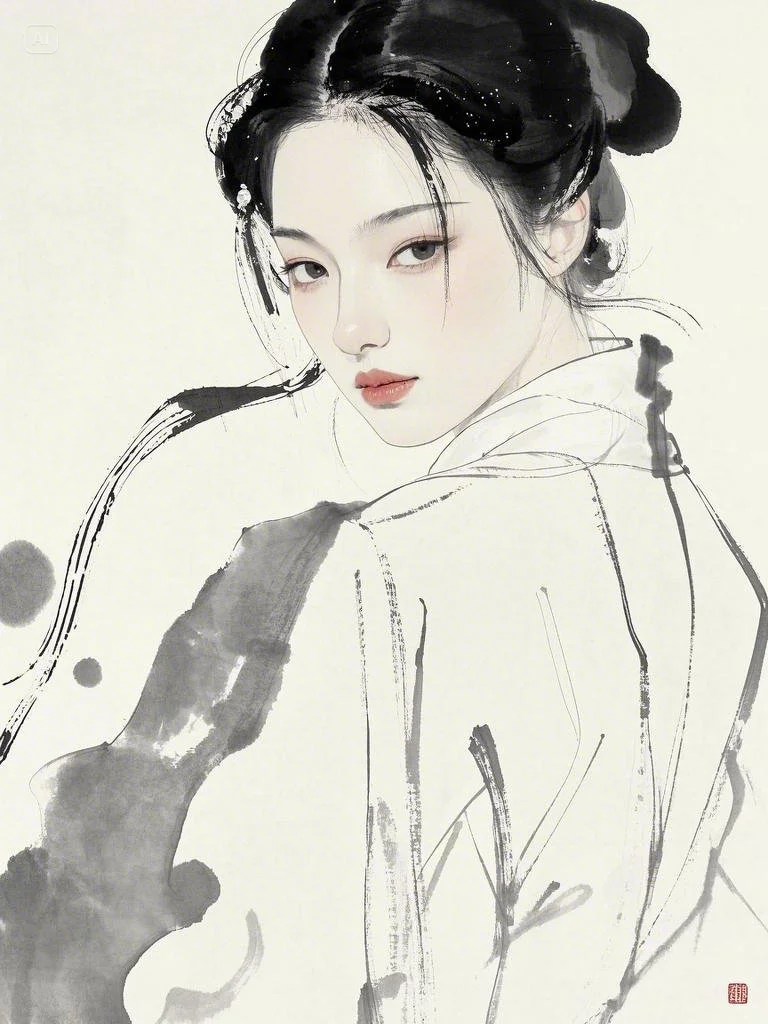 中式国风国画美人