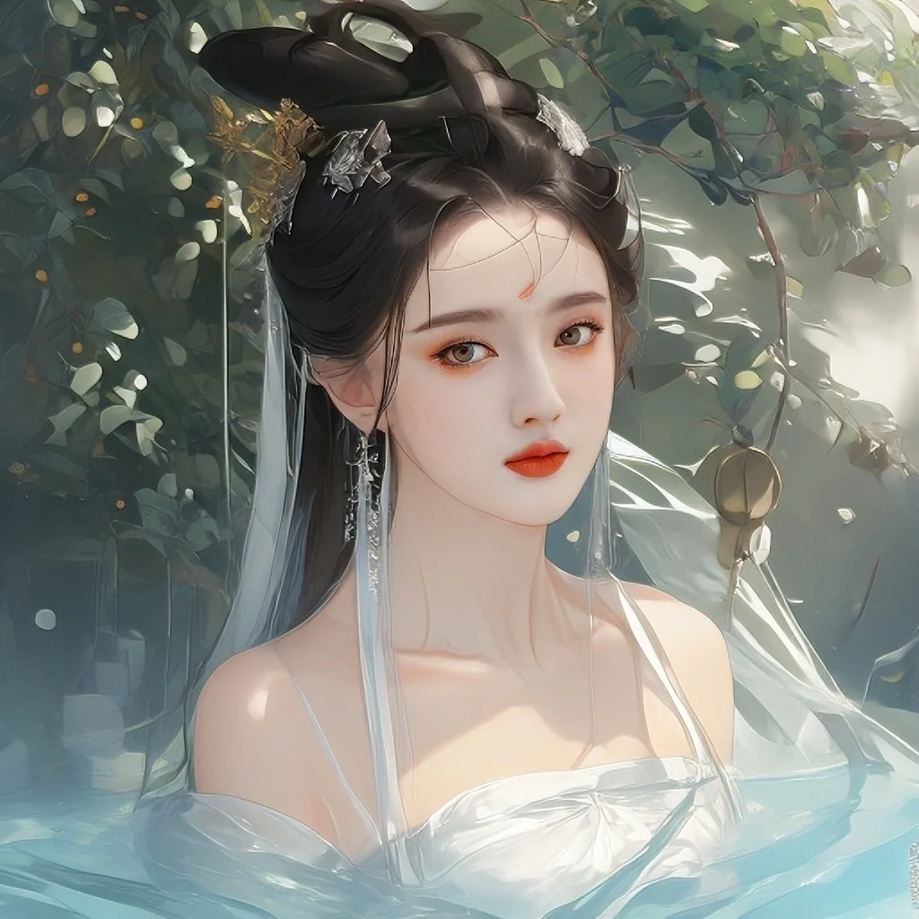 AI绘图东宫曲小枫泡温泉去寒气啦美人出浴～