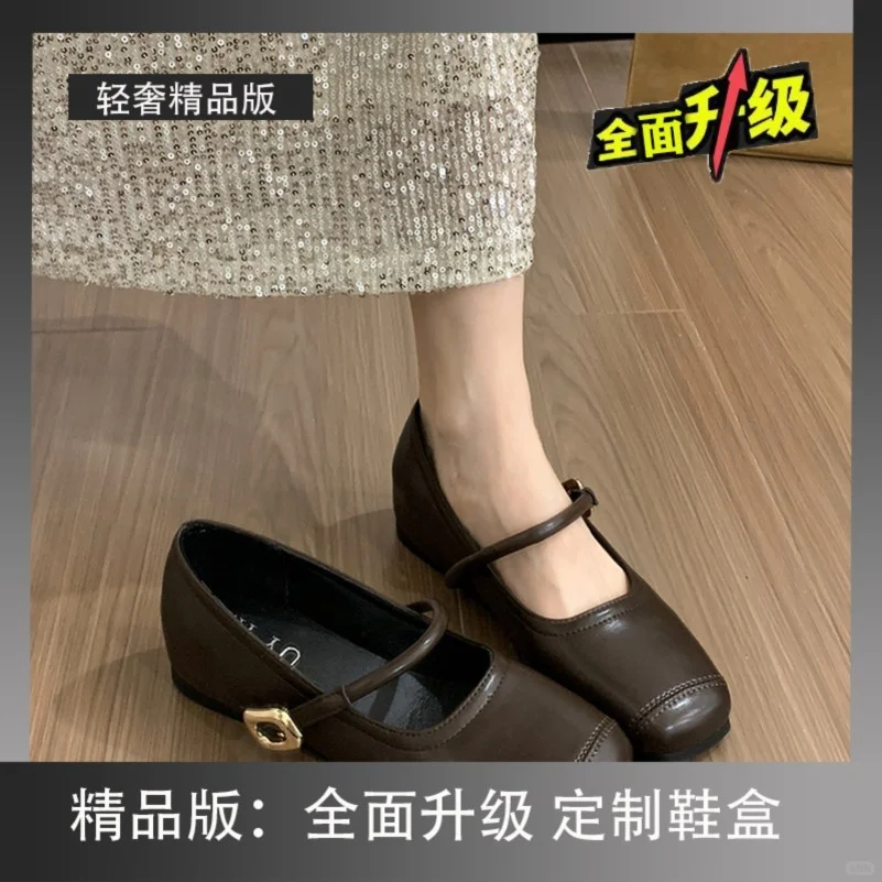 法式复古内增高单鞋女2025春季新款英伦